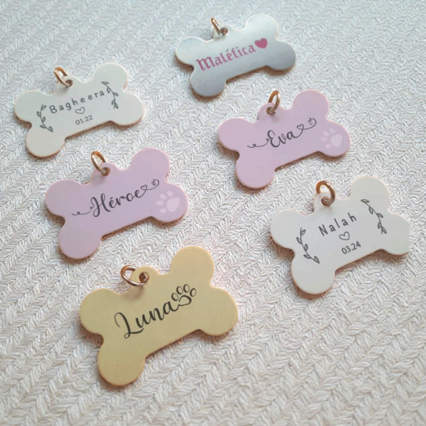 Placa para Perro – Silueta Hueso 3x5 cm