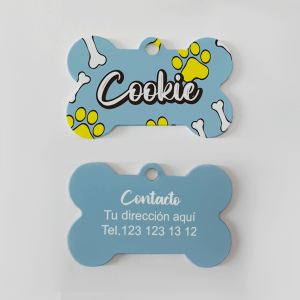 Placa para Perro – Silueta Hueso 3x5 cm