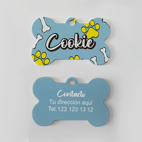 Placa para Perro – Silueta Hueso 3x5 cm