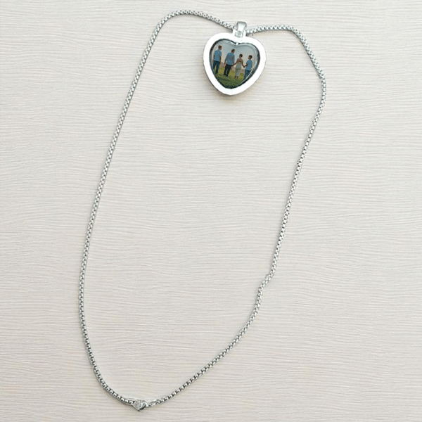 Collar de corazón personalizado con foto - para dama