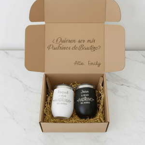 COMBO  Dúo Termos 12oz + Caja personalizada ¿Quieren ser mis padrinos?