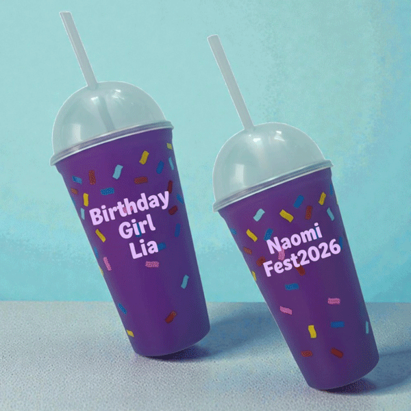 Vasos con tapa domo personalizados